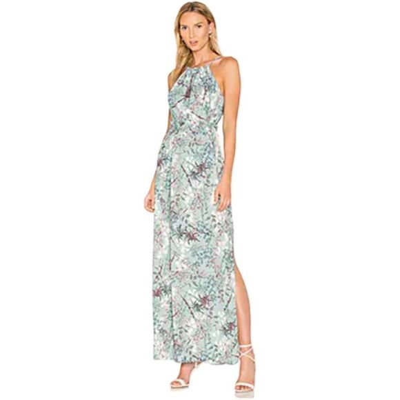 REVOLVE Dresses & Skirts - REVOLVE Krisa Drawstring Halter Maxi, Floret, Blue with Floral Print. Large. NWT